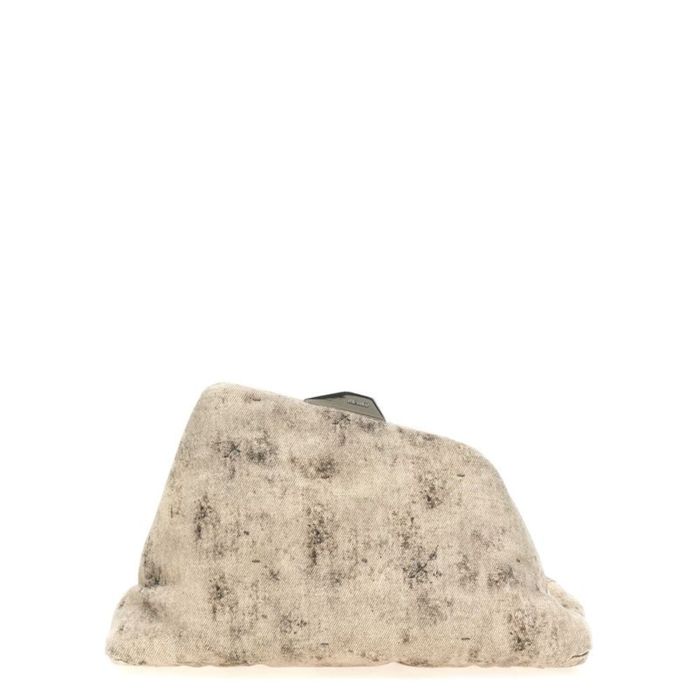 The Attico Gray Leather Clutch Women's Bag